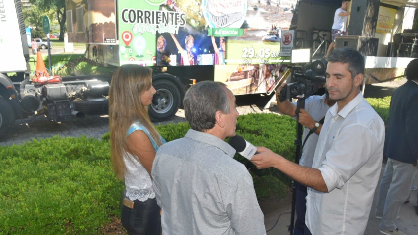 Presidente de la Comupe promocionando la Fiesta Nacional del Surubi